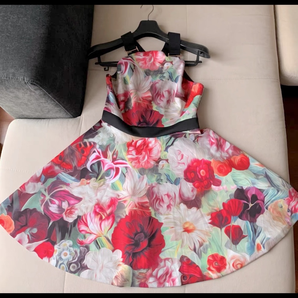 Ted Baker Multicolor Floral Midi Dress